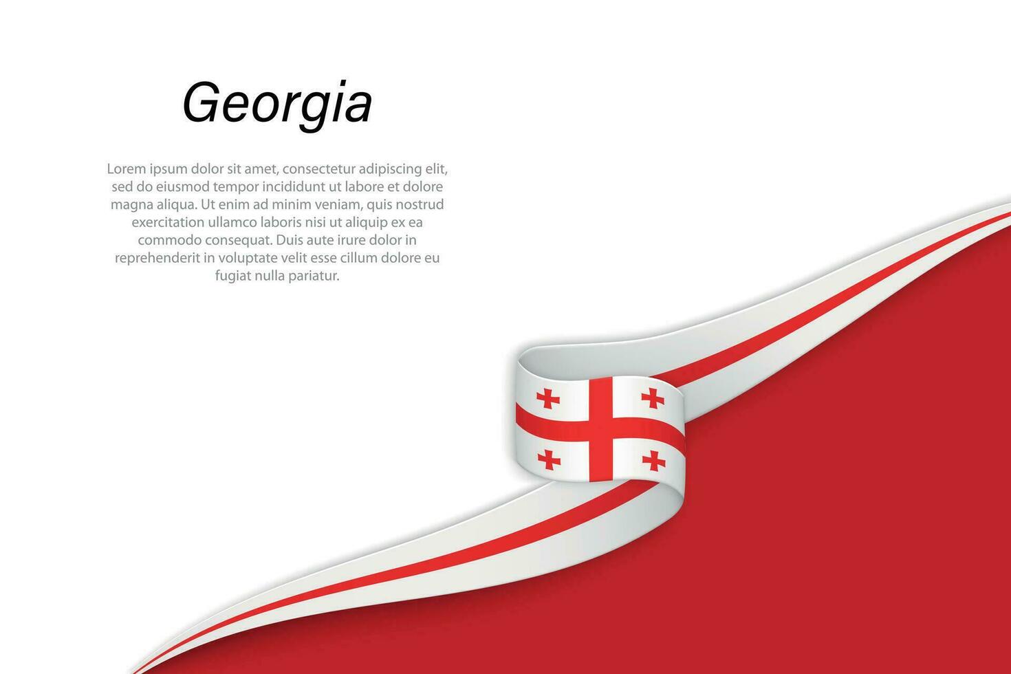 Welle Flagge von Georgia mit Copyspace Hintergrund vektor