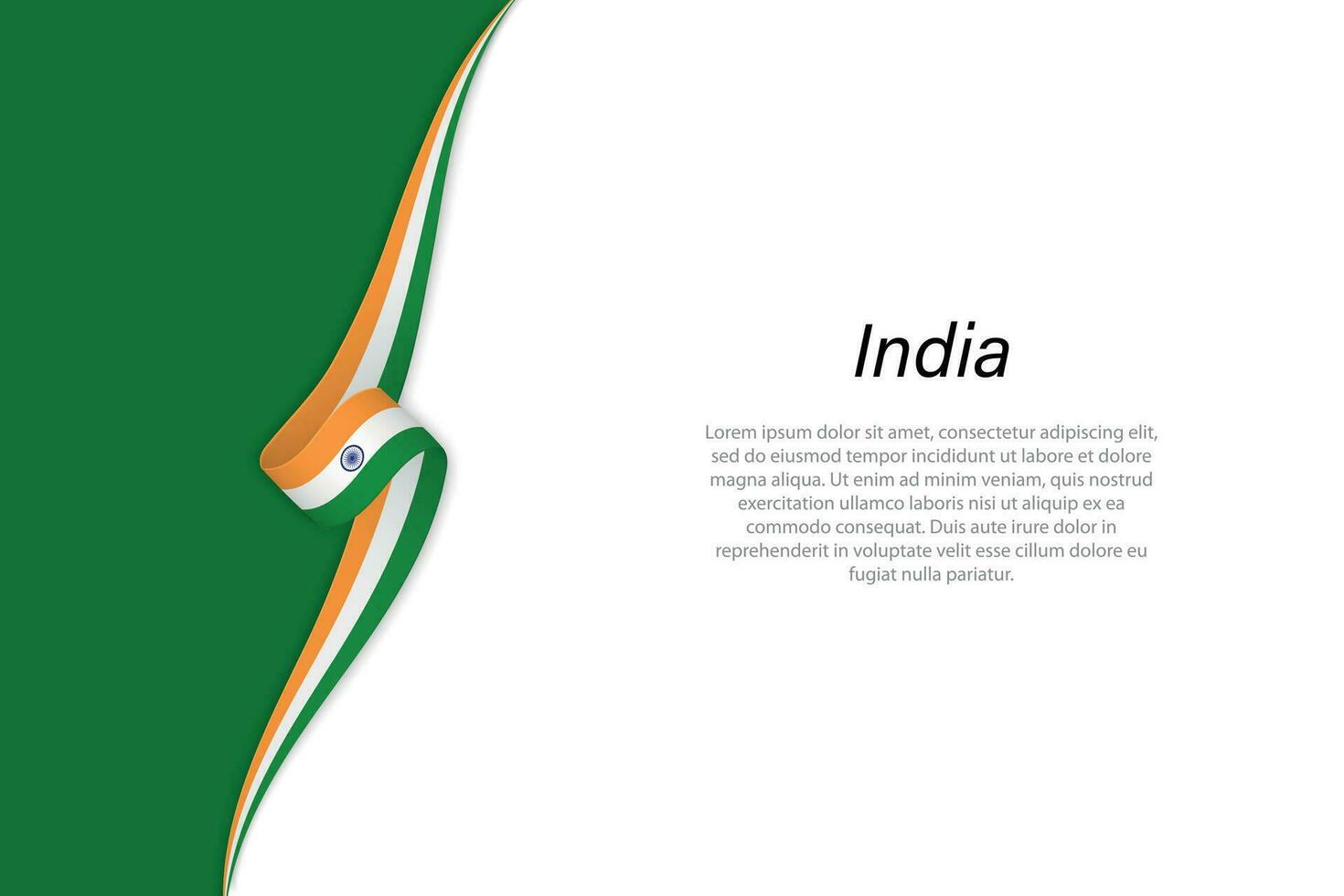 Welle Flagge von Indien mit Copyspace Hintergrund vektor