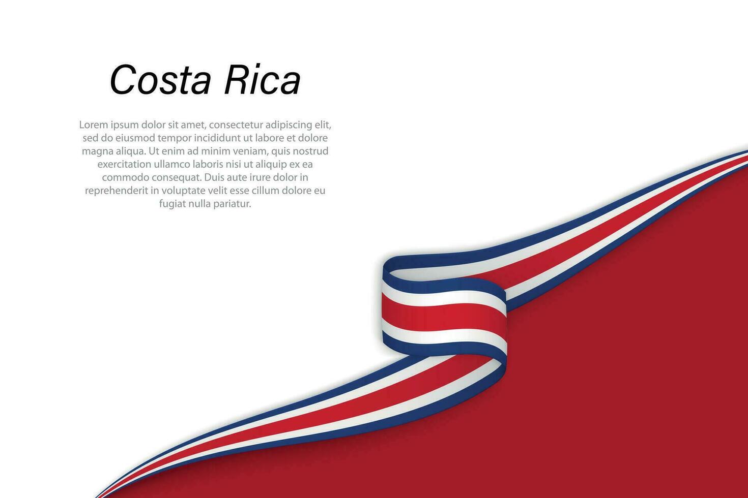 Welle Flagge von Costa Rica mit Copyspace Hintergrund vektor