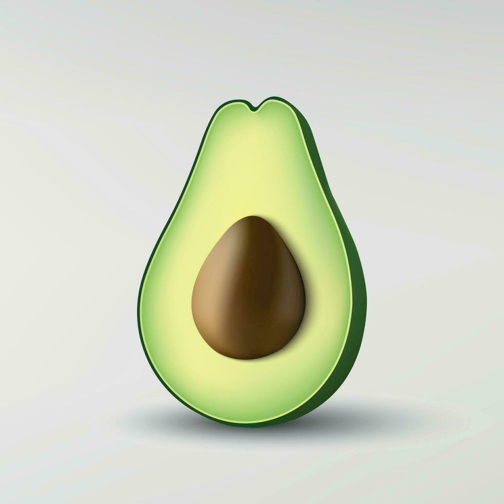 3d realistisch frisch Obst Avocado isoliert auf Weiß Hintergrund vektor