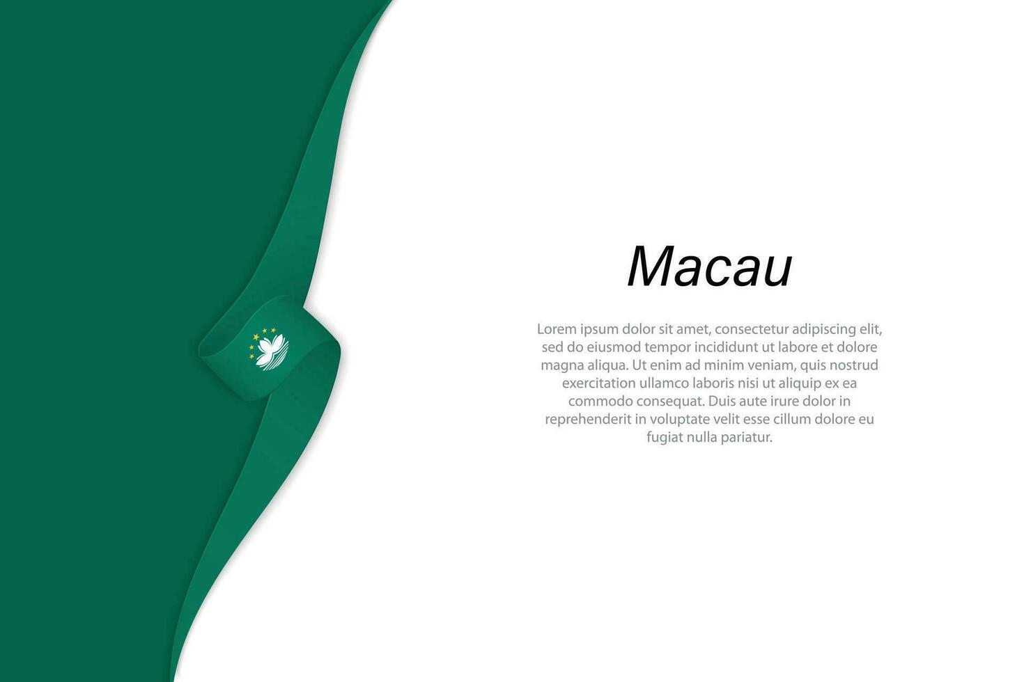 Welle Flagge von Macau mit Copyspace Hintergrund vektor