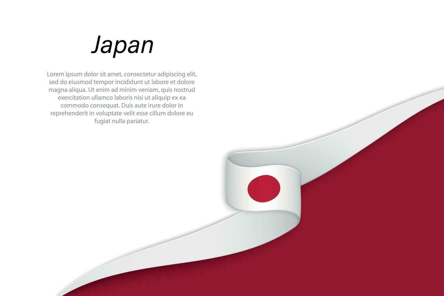 Welle Flagge von Japan mit Copyspace Hintergrund vektor