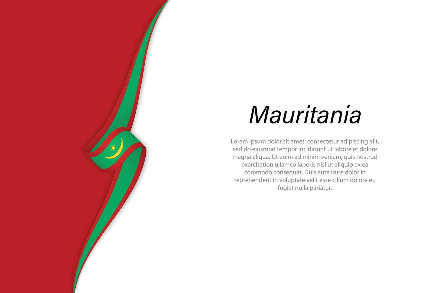 Welle Flagge von Mauretanien mit Copyspace Hintergrund vektor
