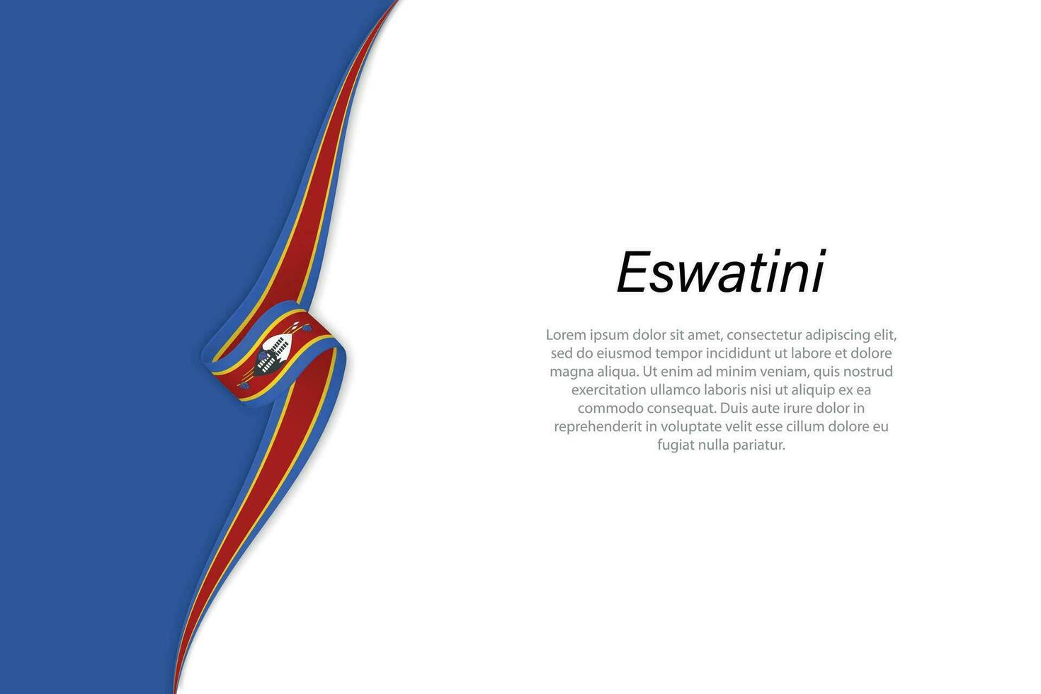 Welle Flagge von eswatini mit Copyspace Hintergrund vektor