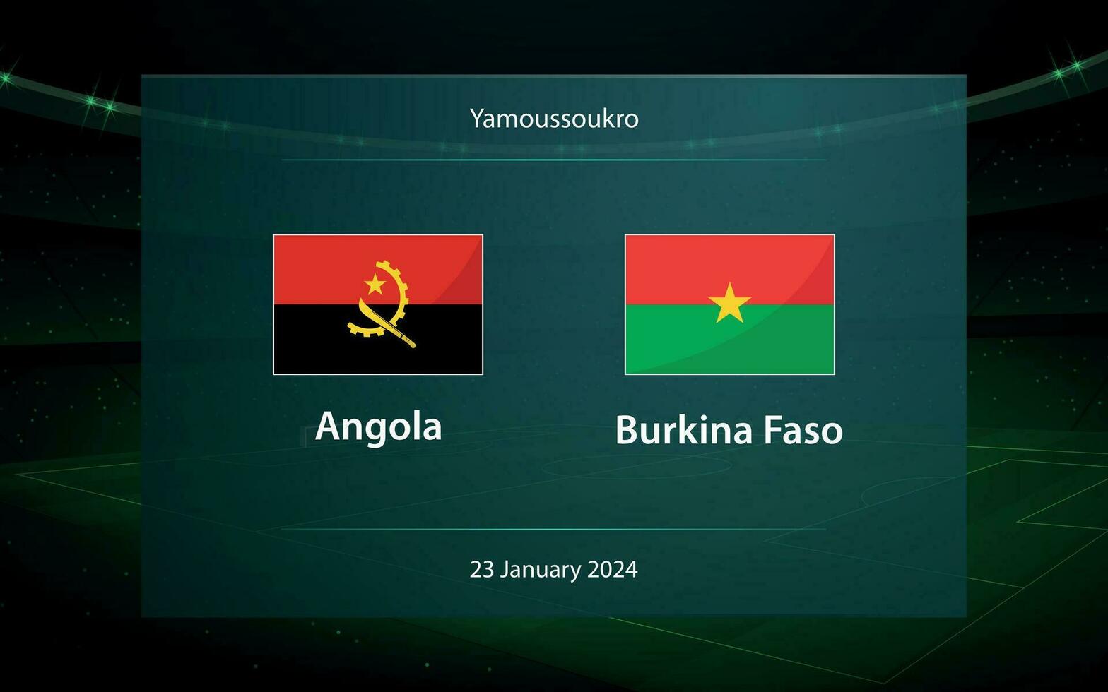 angola mot Burkina faso. fotboll tavlan utsända grafisk vektor