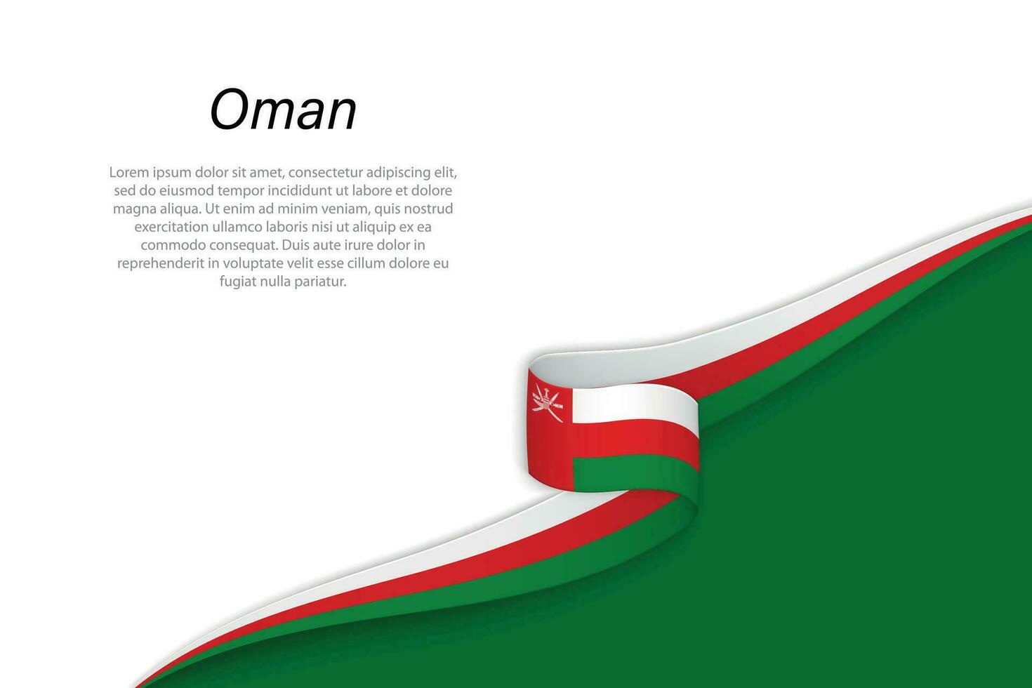 Welle Flagge von Oman mit Copyspace Hintergrund vektor