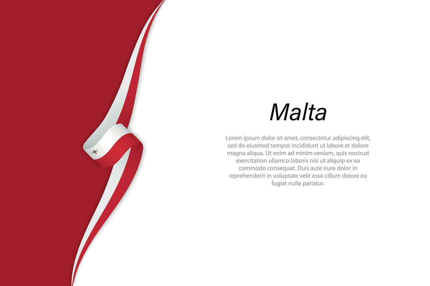 Welle Flagge von Malta mit Copyspace Hintergrund. vektor
