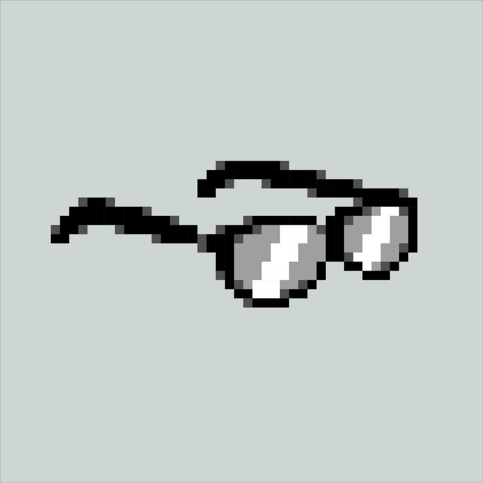 Pixel Kunst Illustration Brille. pixelig Brille. Brille Auge pixelig zum das Pixel Kunst Spiel und Symbol zum Webseite und Video Spiel. alt Schule retro. vektor