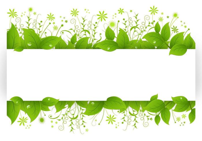 Leafy banner vector pack