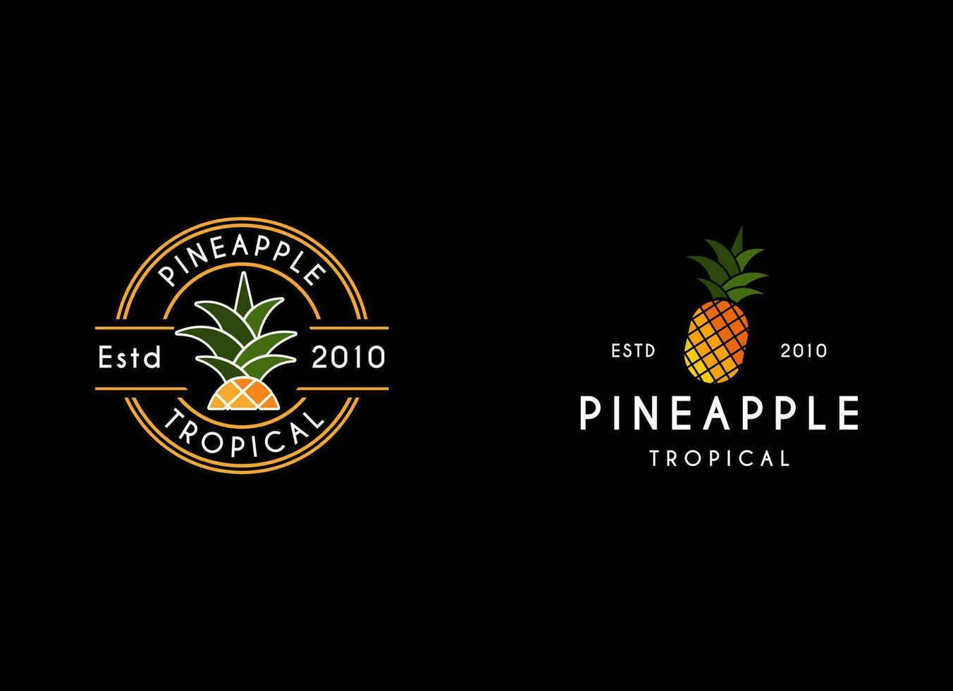 ananas logotyp design begrepp för företag och varumärke. färsk frukt logotyp mall vektor. ananas logotyp mall vektor