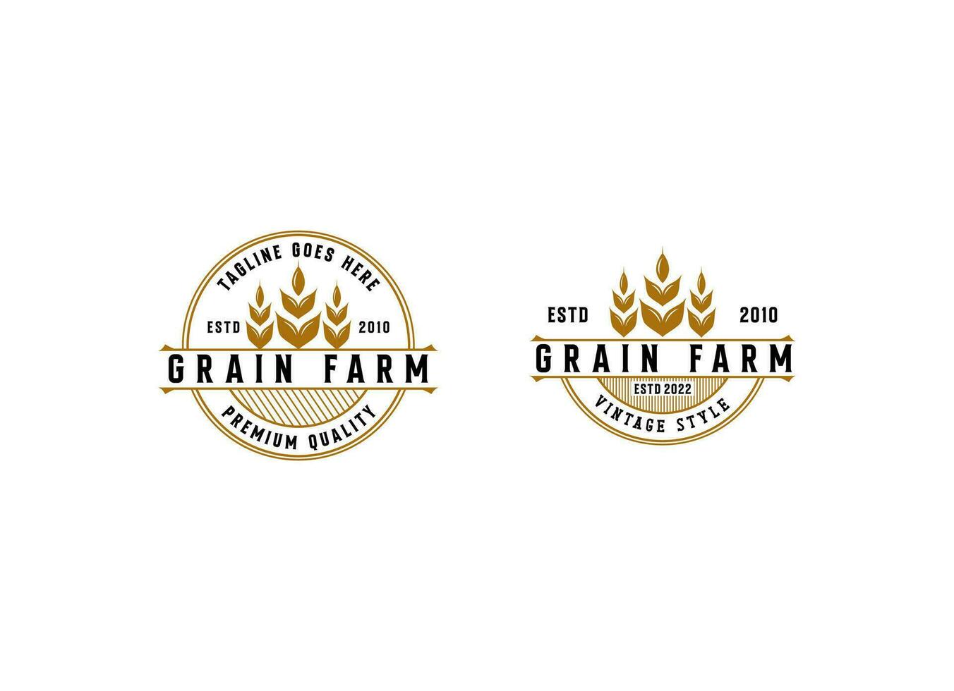 einfach und minimalistisch Korn oder Weizen Logo Design. Brauerei Logo vektor