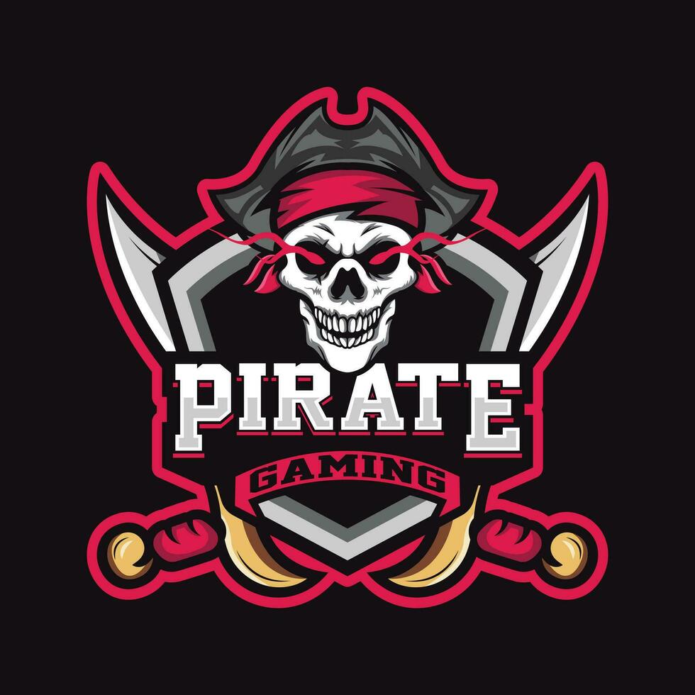 pirat maskot logotyp mall design vektor