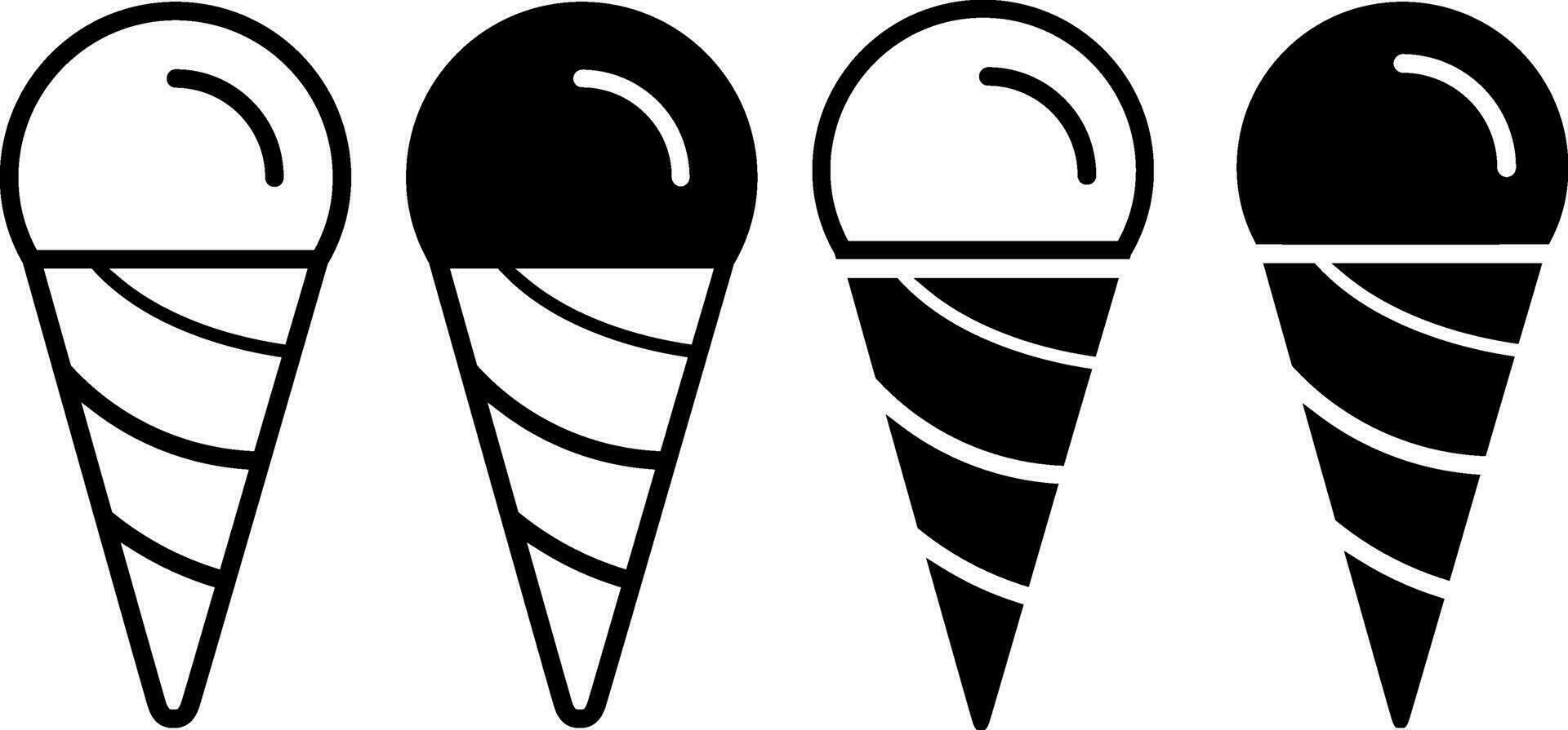 Eis Sahne Vektor Symbol Satz. Waffel Kegel Illustration Zeichen Sammlung. Eis lolly Symbol. gefroren Saft Logo.