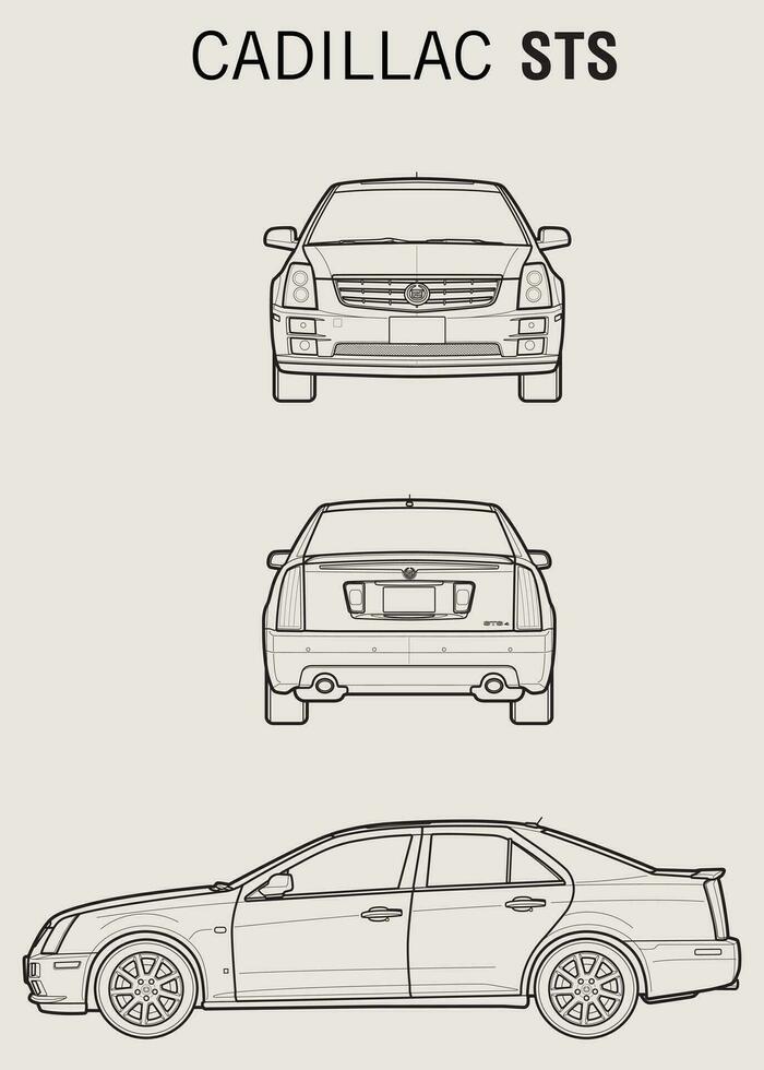 2006 Cadillac M Auto Entwurf vektor