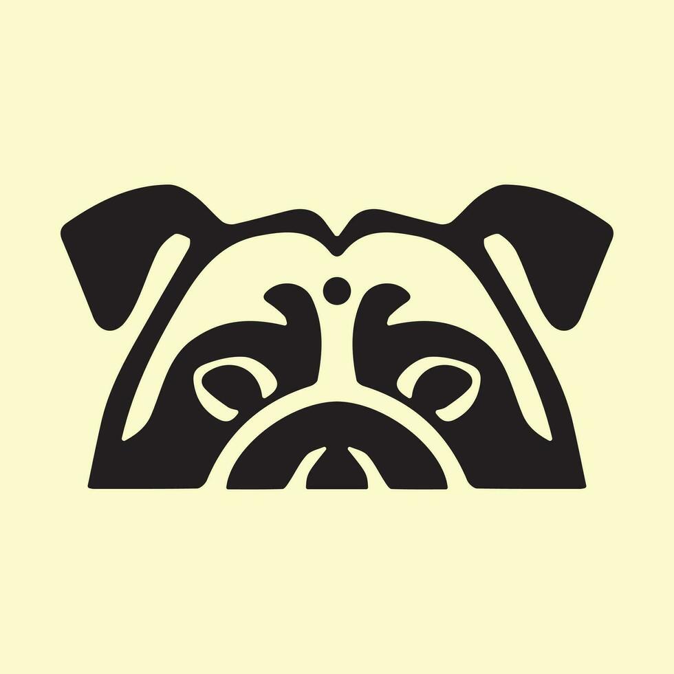 bulldogg logotyp design ikon symbol vektor illustration.