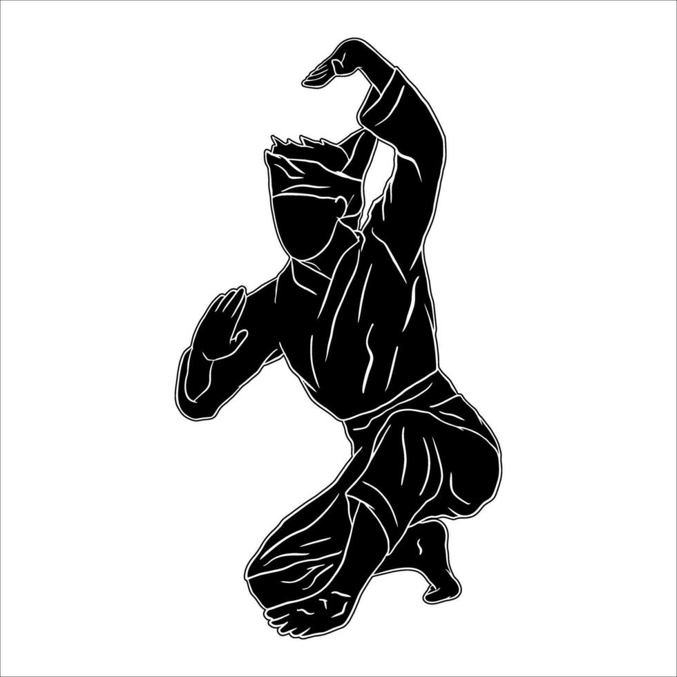 Pencak-Silat-Silhouette vektor