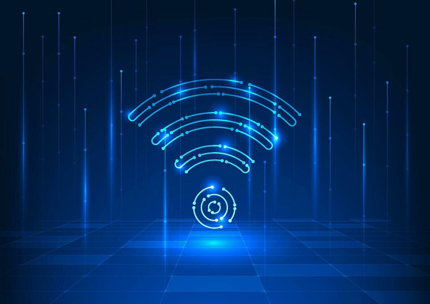 W-lan Symbole sind Technologie Schaltkreis vektor