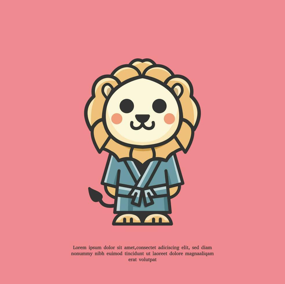 einfach Maskottchen Löwe japanisch Logo Illustration vektor