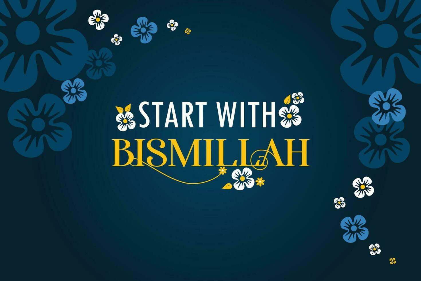 kostenlos Vektor Start mit Bismillah Blumen- Muster islamisch Hintergrund.