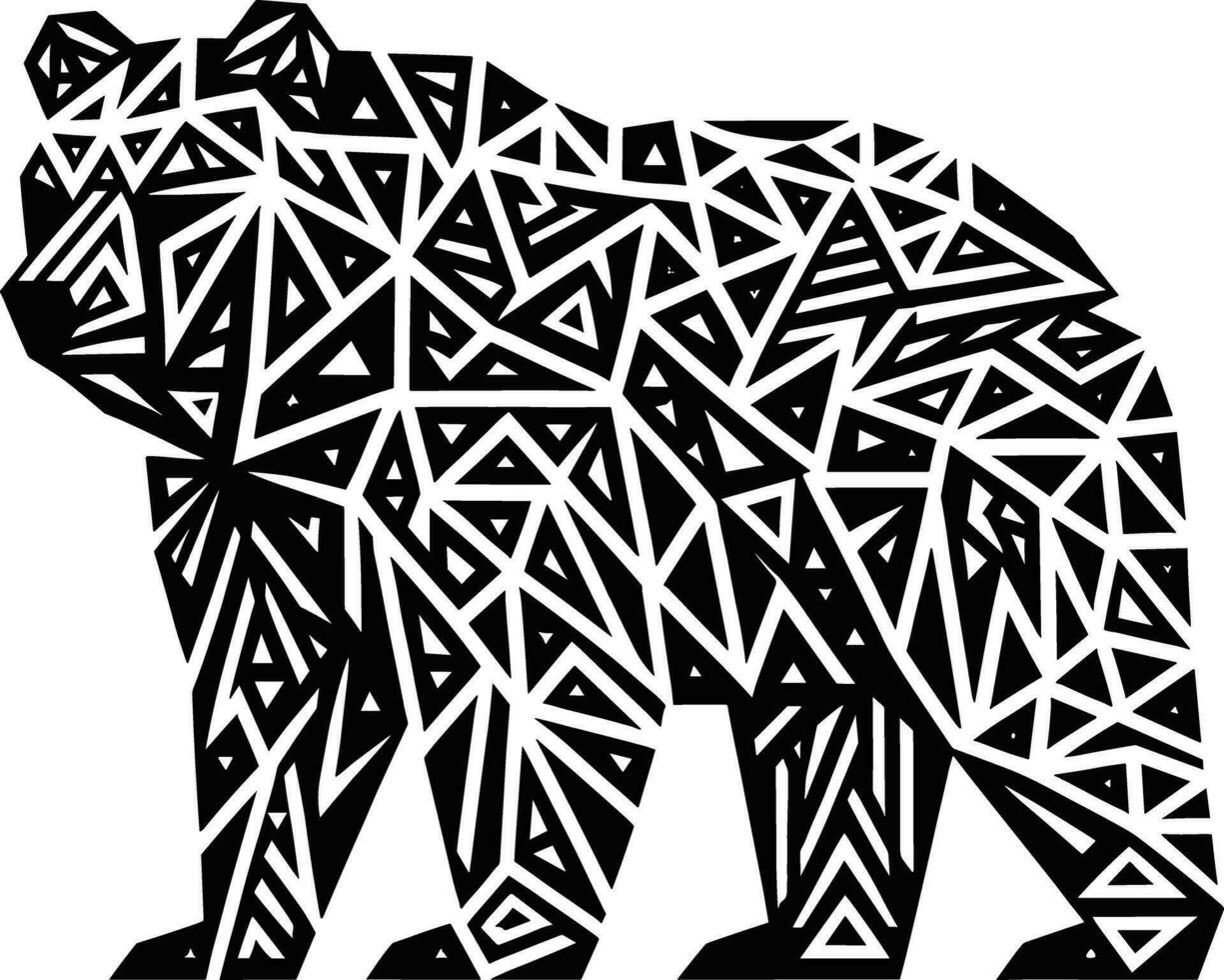 svart och vit Björn silhuett illustration vektor