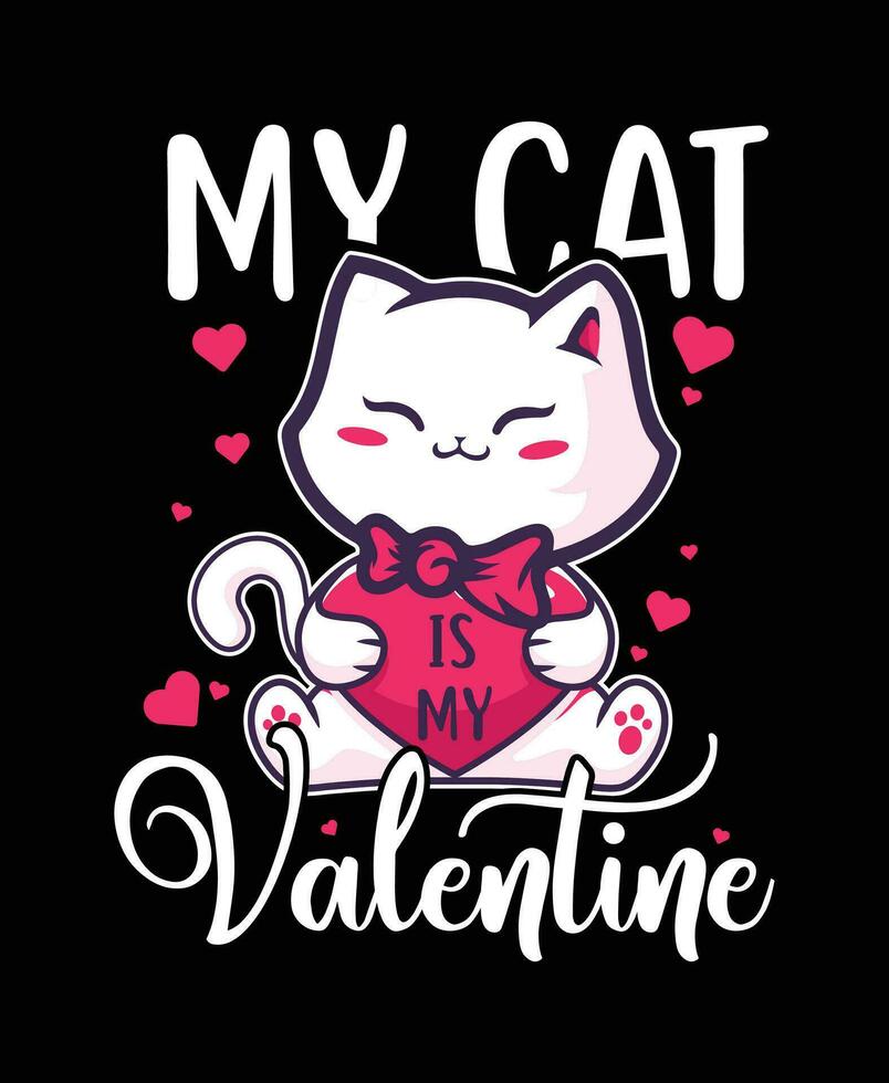 Valentinsgrüße Liebe t dreißig Design zum Valentinsgrüße day.cat t Hemd Design, Katze Liebhaber T-Shirt Design, Katzenliebe immer retro Valentinsgrüße t Shirt, süß Valentinsgrüße T-Shirt, Herz T-Shirt, groovig Valentinstag Hemd vektor