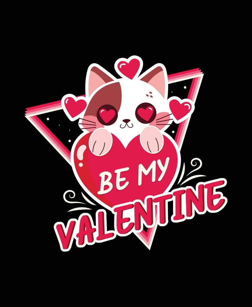 Valentinsgrüße Liebe t dreißig Design zum Valentinsgrüße day.cat t Hemd Design, Katze Liebhaber T-Shirt Design, Katzenliebe immer retro Valentinsgrüße t Shirt, süß Valentinsgrüße T-Shirt, Herz T-Shirt, groovig Valentinstag Hemd vektor