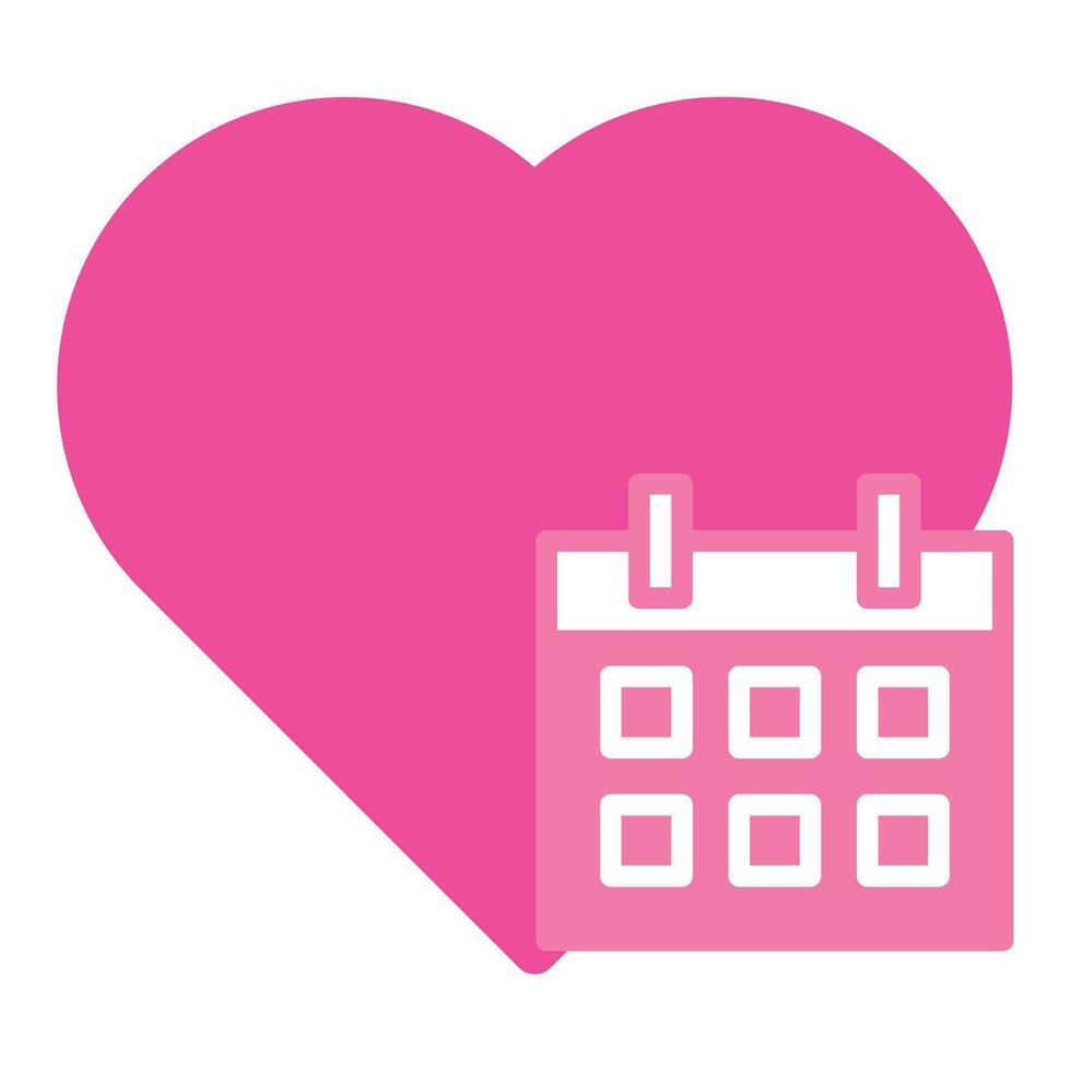 eben Stil Liebe Symbol zum Valentinstag Tag isoliert auf Weiß Hintergrund vektor
