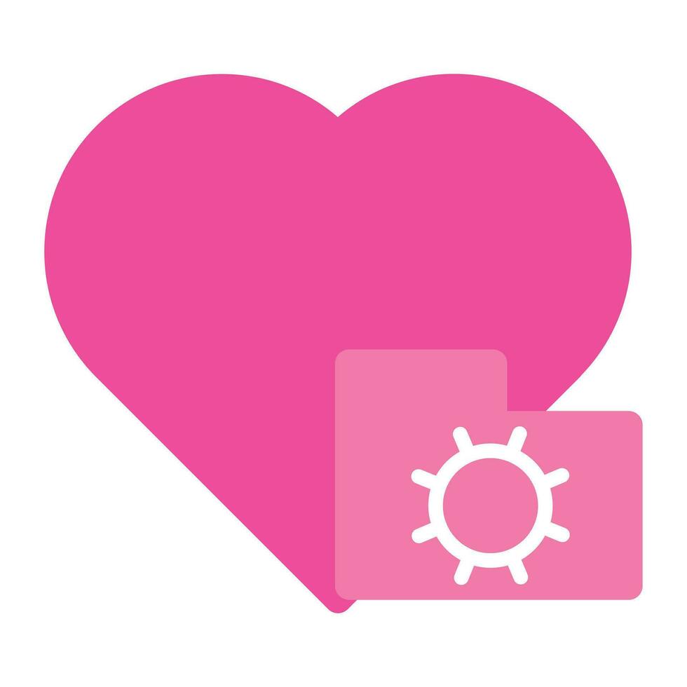 platt stil kärlek ikon för valentine dag isolerat på vit bakgrund vektor