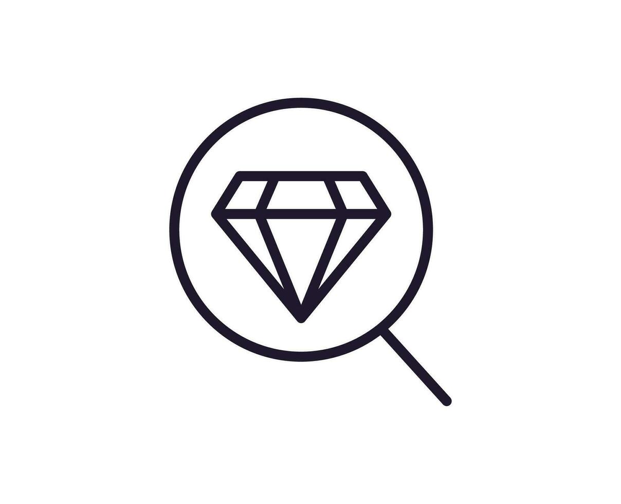 Diamant Konzept. Single Prämie editierbar Schlaganfall Piktogramm perfekt zum Logos, Handy, Mobiltelefon Apps, online Geschäfte und Netz Websites. Vektor Symbol isoliert auf Weiß Hintergrund.