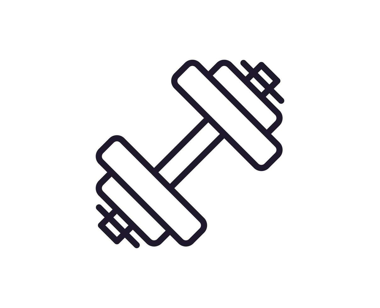 Hantel Vektor Linie Symbol. Prämie Qualität Logo zum Netz Websites, Design, online Geschäfte, Firmen, Bücher, Anzeige. schwarz Gliederung Piktogramm isoliert auf Weiß Hintergrund