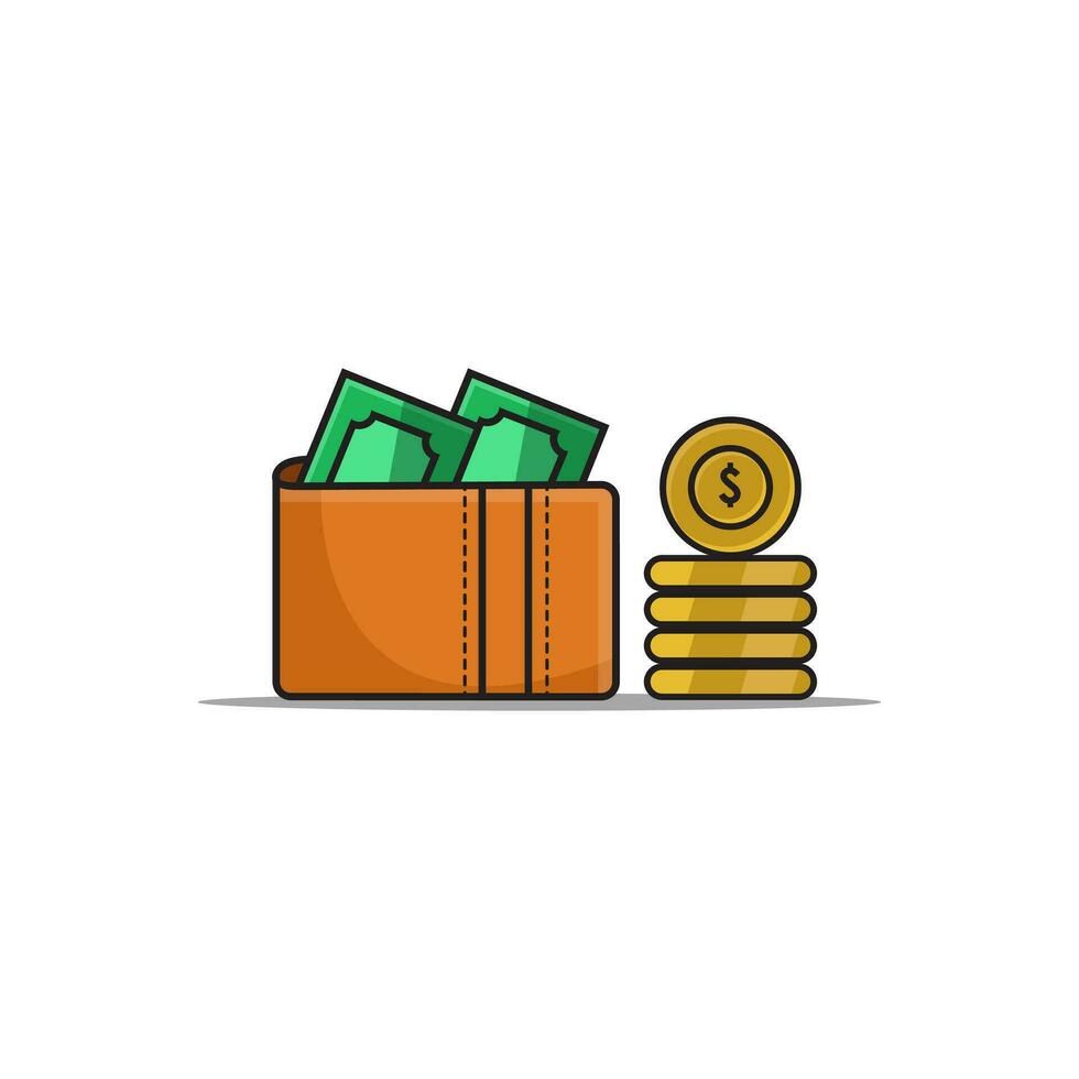 mynt vektor plånbok och pengar ikon, med en modern design du kan använda sig av webb, ikoner etc