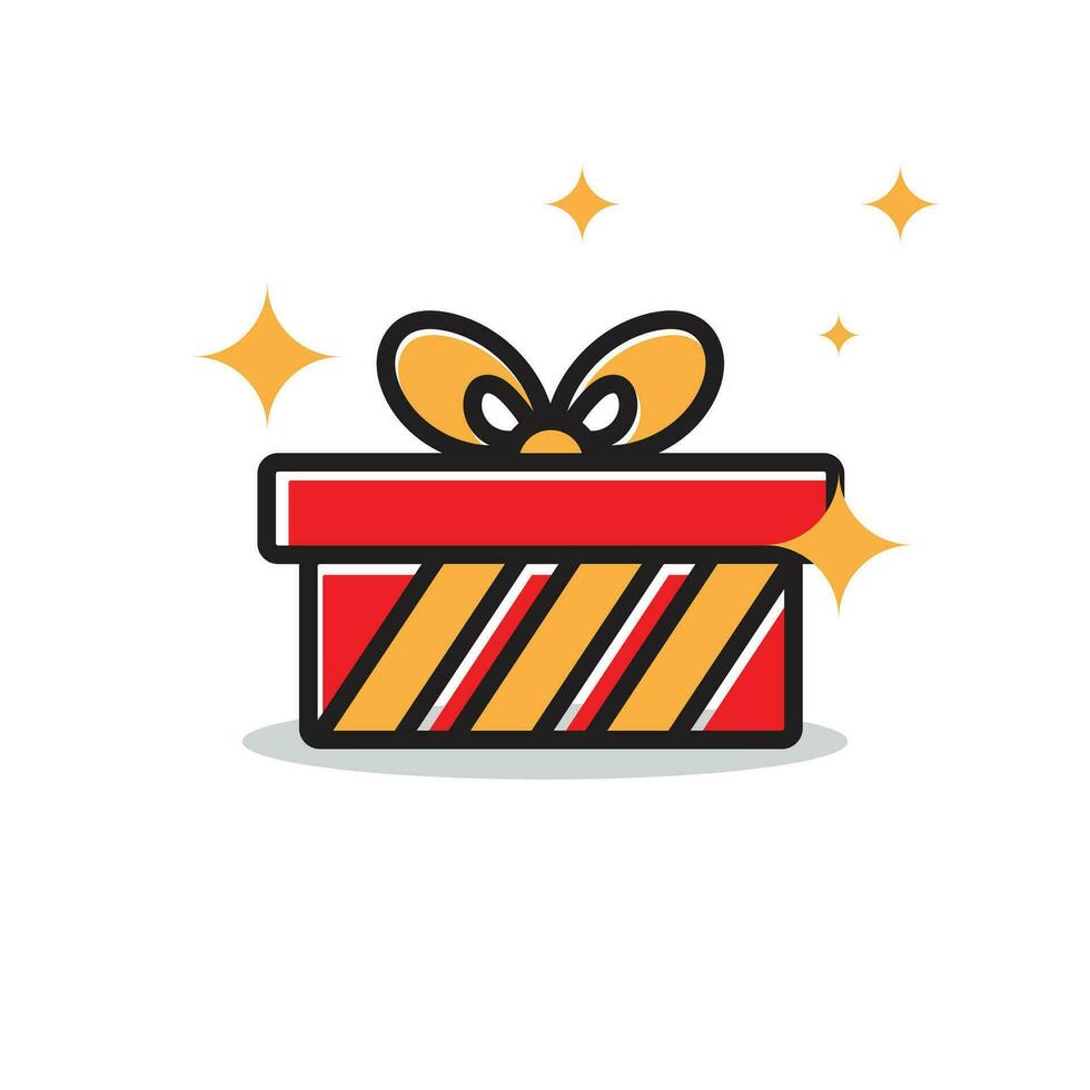 rot Geschenk Überraschung Kasten, geeignet zum Geburtstag Geschenk, Besondere Paket, Geschenk, Magie Kasten, Stil Symbol Vektor Illustration