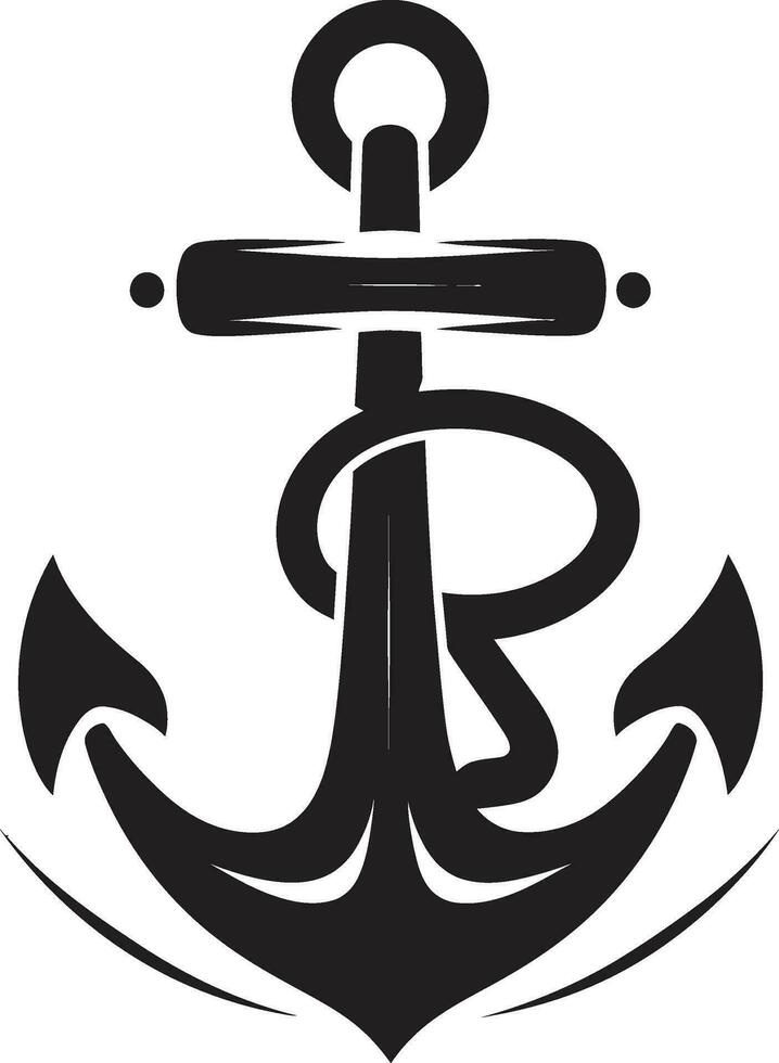 oceanisk arv fartyg ankare i svart design årgång sjöfarare svart ankare logotyp design vektor