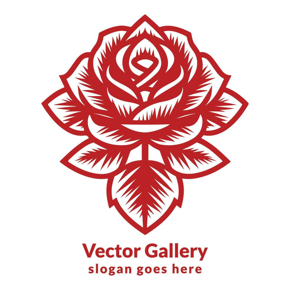 rot Rose tätowieren Stil auf Weiß Hintergrund vektor