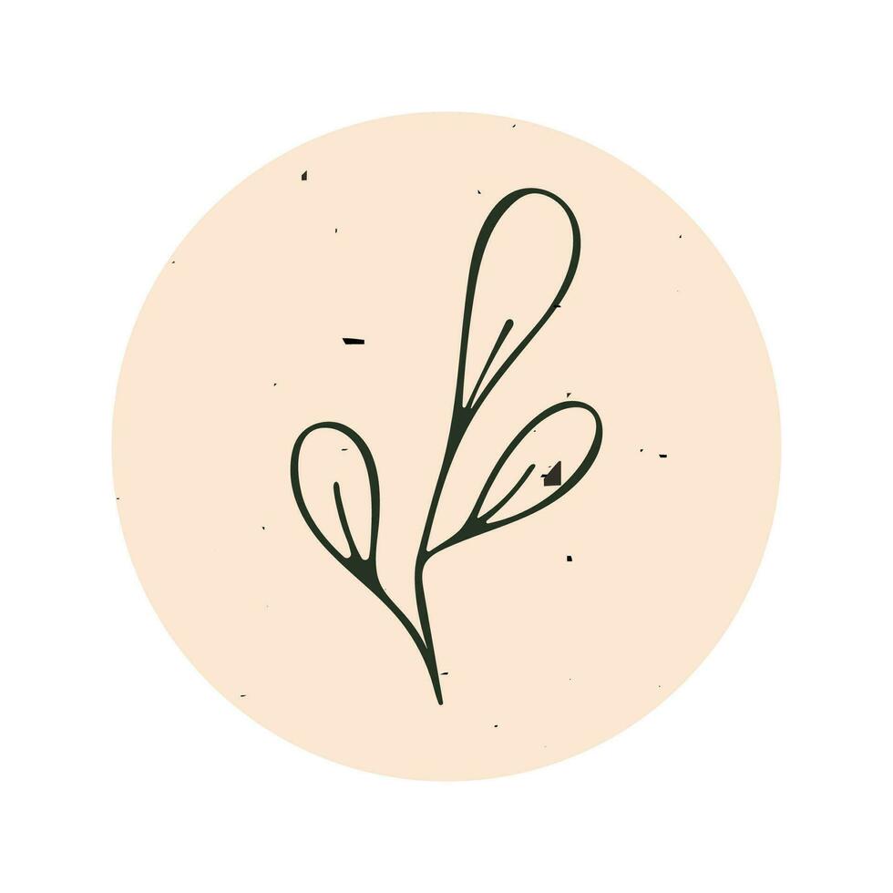 Symbole von Pflanzen, Blumen, Geäst im Grunge Kreise vektor