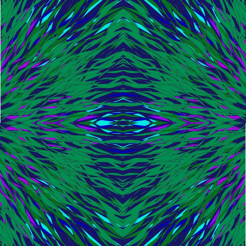 Vektor abstrakt Muster im das bilden von Grün wellig Linien auf ein Blau Hintergrund
