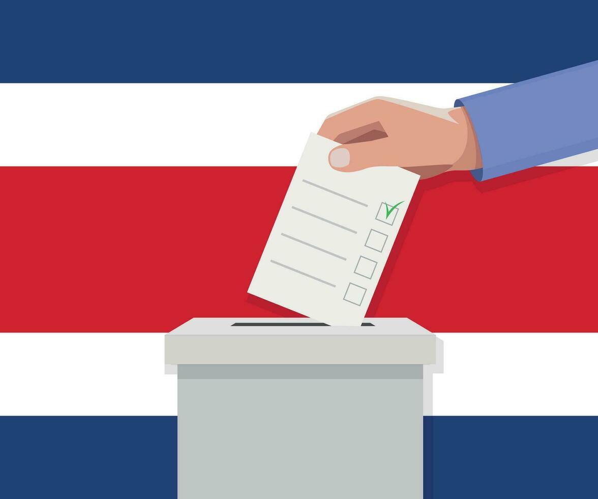 Costa Rica Wahl Konzept. Hand setzt Abstimmung Bekanntmachung vektor