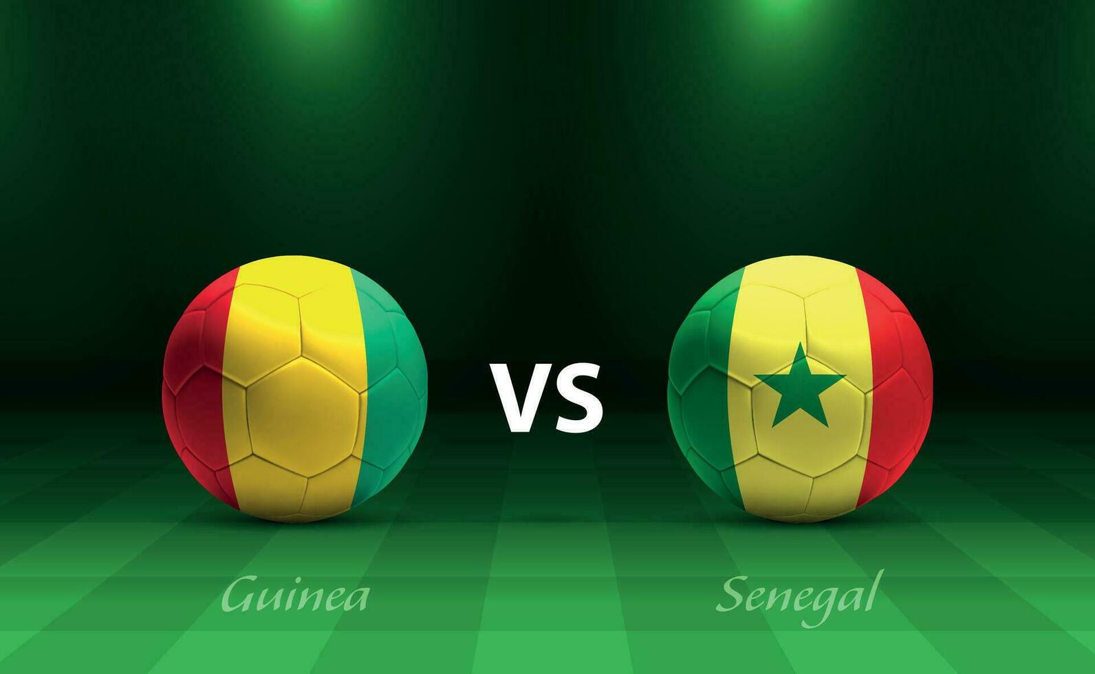 Guinea vs. Senegal Fußball Anzeigetafel Übertragung Vorlage vektor