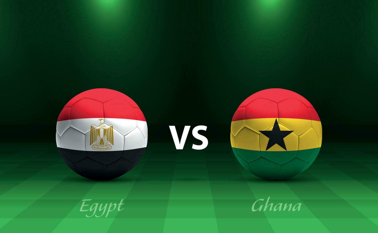 Ägypten vs. Ghana Fußball Anzeigetafel Übertragung Vorlage vektor