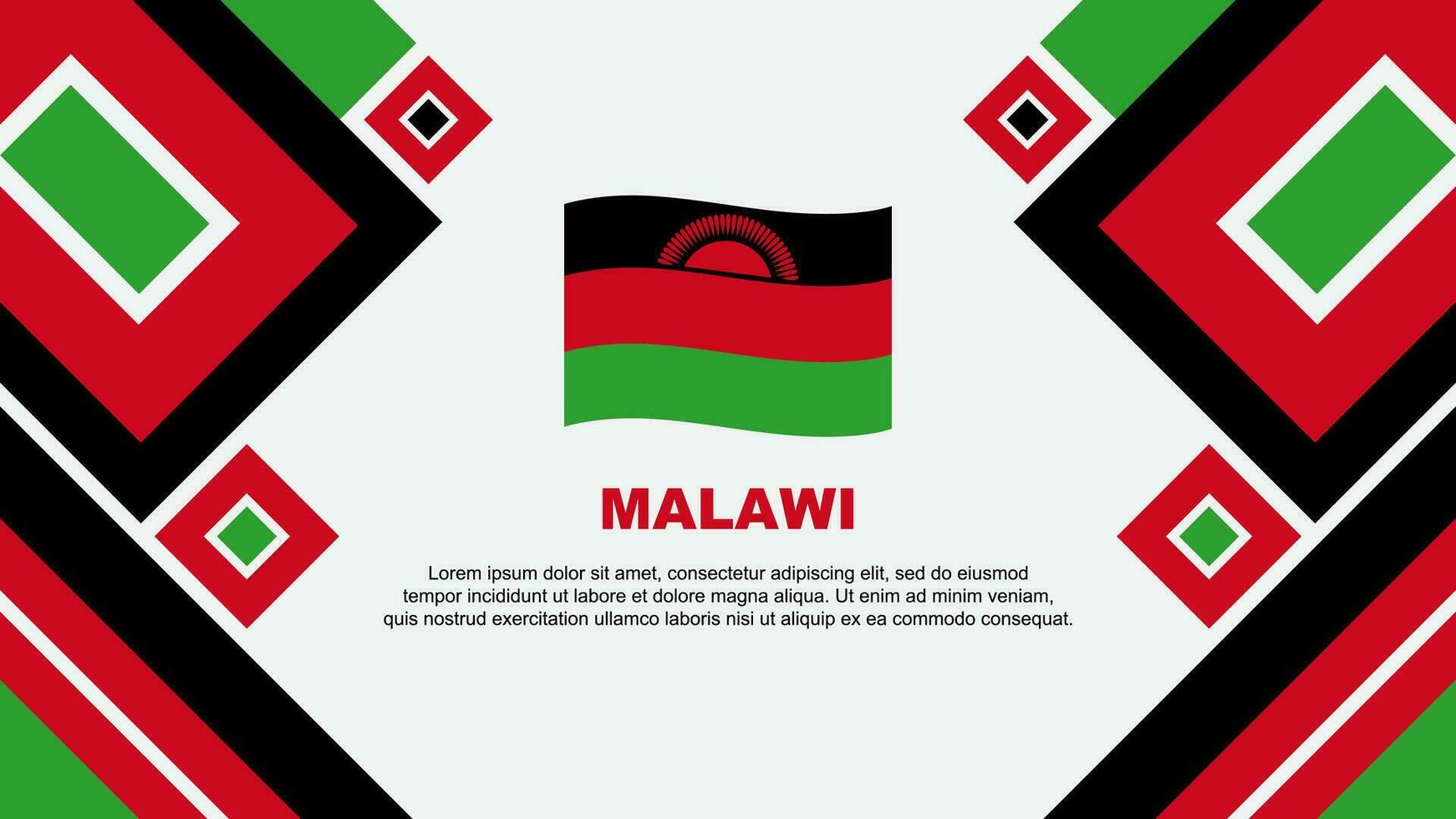 malawi flagga abstrakt bakgrund design mall. malawi oberoende dag baner tapet vektor illustration. malawi tecknad serie