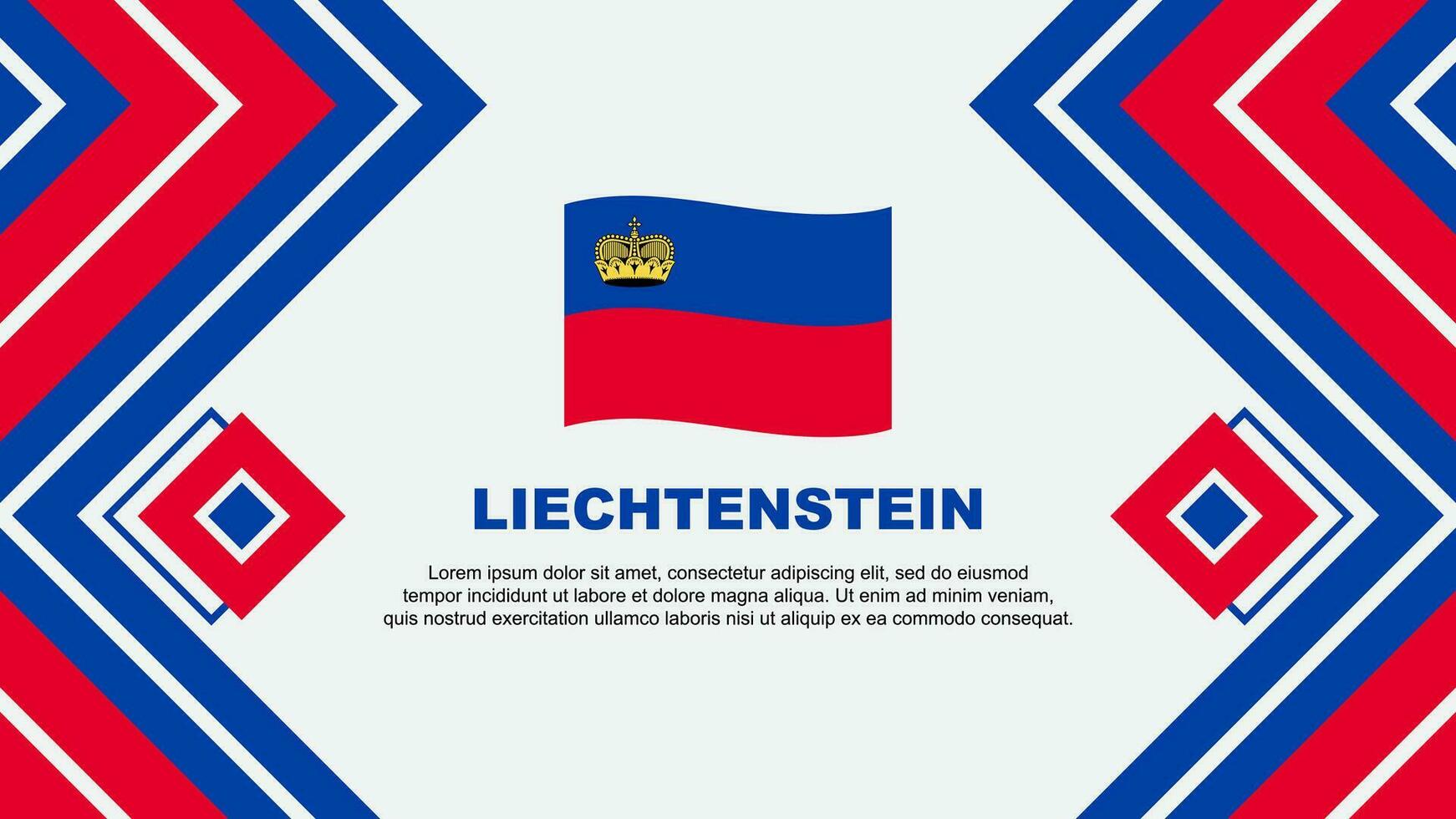 Liechtenstein Flagge abstrakt Hintergrund Design Vorlage. Liechtenstein Unabhängigkeit Tag Banner Hintergrund Vektor Illustration. Liechtenstein Design