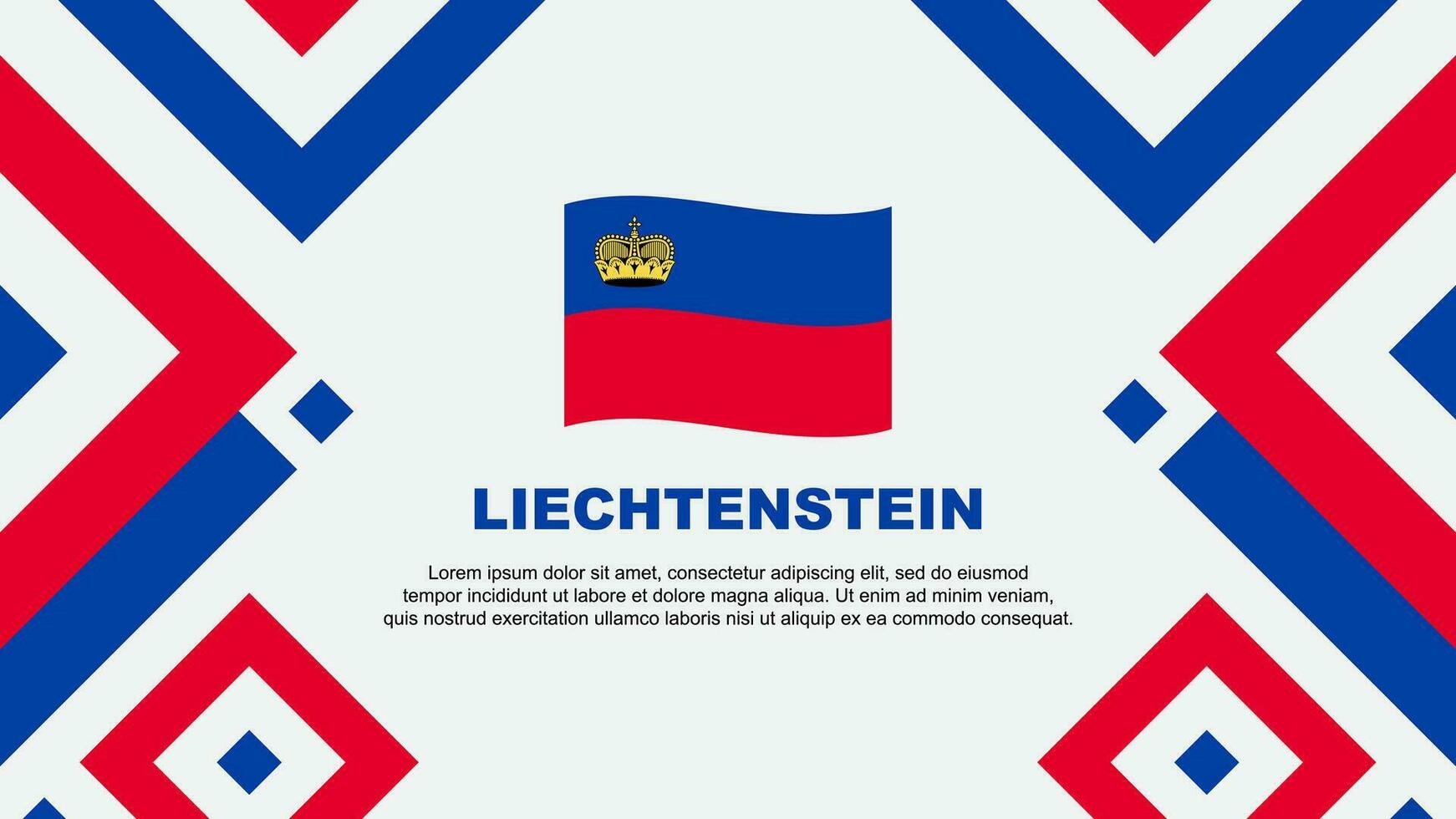 Liechtenstein Flagge abstrakt Hintergrund Design Vorlage. Liechtenstein Unabhängigkeit Tag Banner Hintergrund Vektor Illustration. Liechtenstein Vorlage