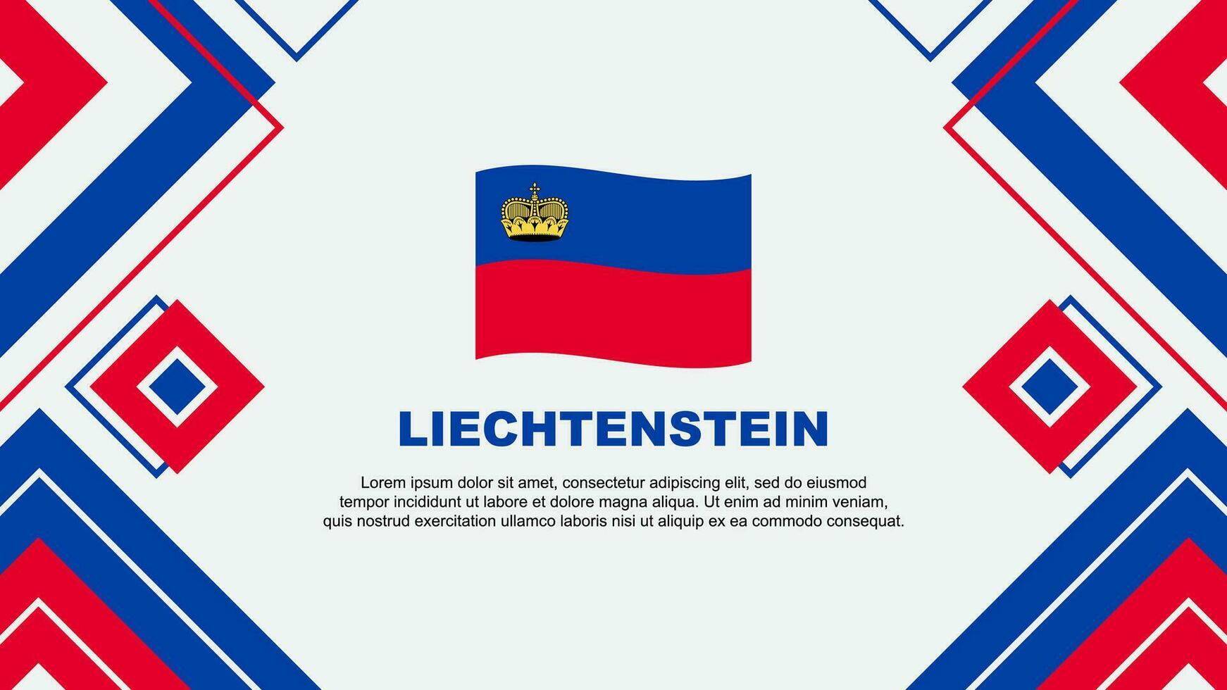 Liechtenstein Flagge abstrakt Hintergrund Design Vorlage. Liechtenstein Unabhängigkeit Tag Banner Hintergrund Vektor Illustration. Liechtenstein Hintergrund