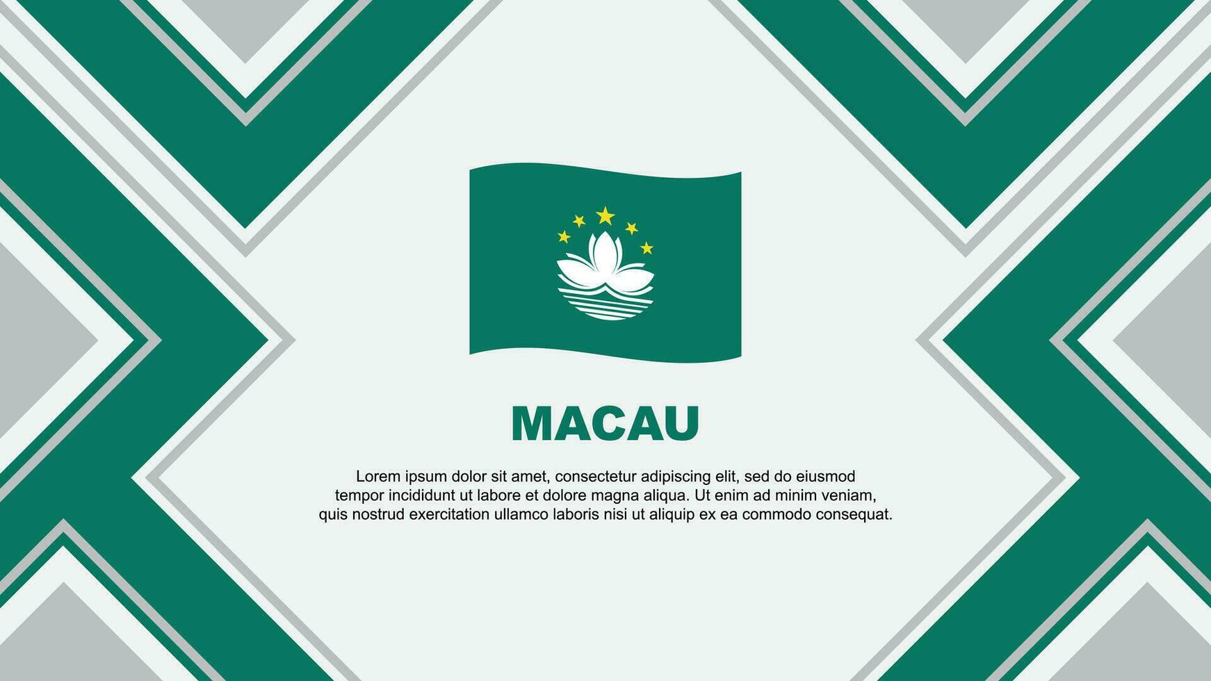 Macau Flagge abstrakt Hintergrund Design Vorlage. Macau Unabhängigkeit Tag Banner Hintergrund Vektor Illustration. Macau Vektor