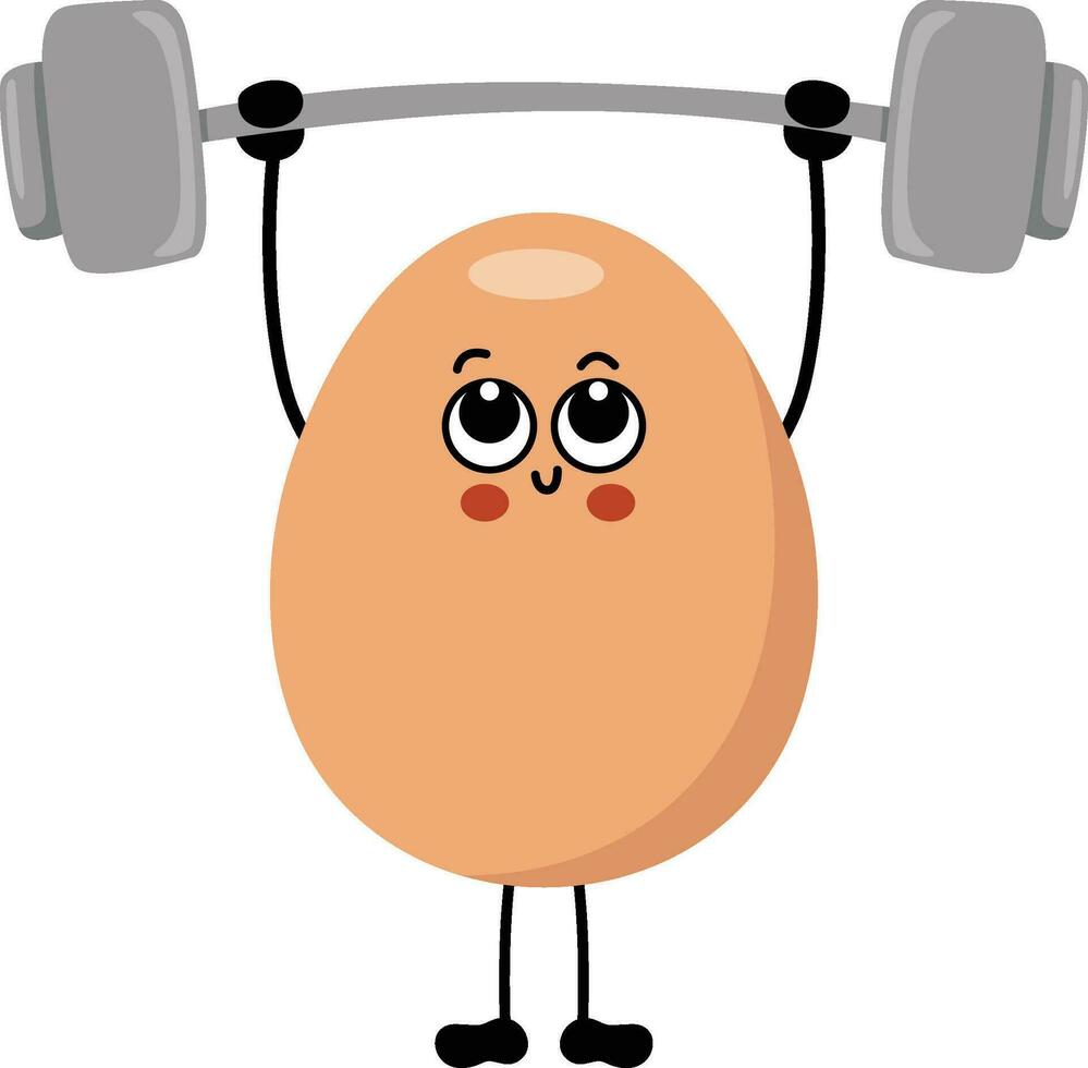rolig ägg maskot framställning Gym vektor