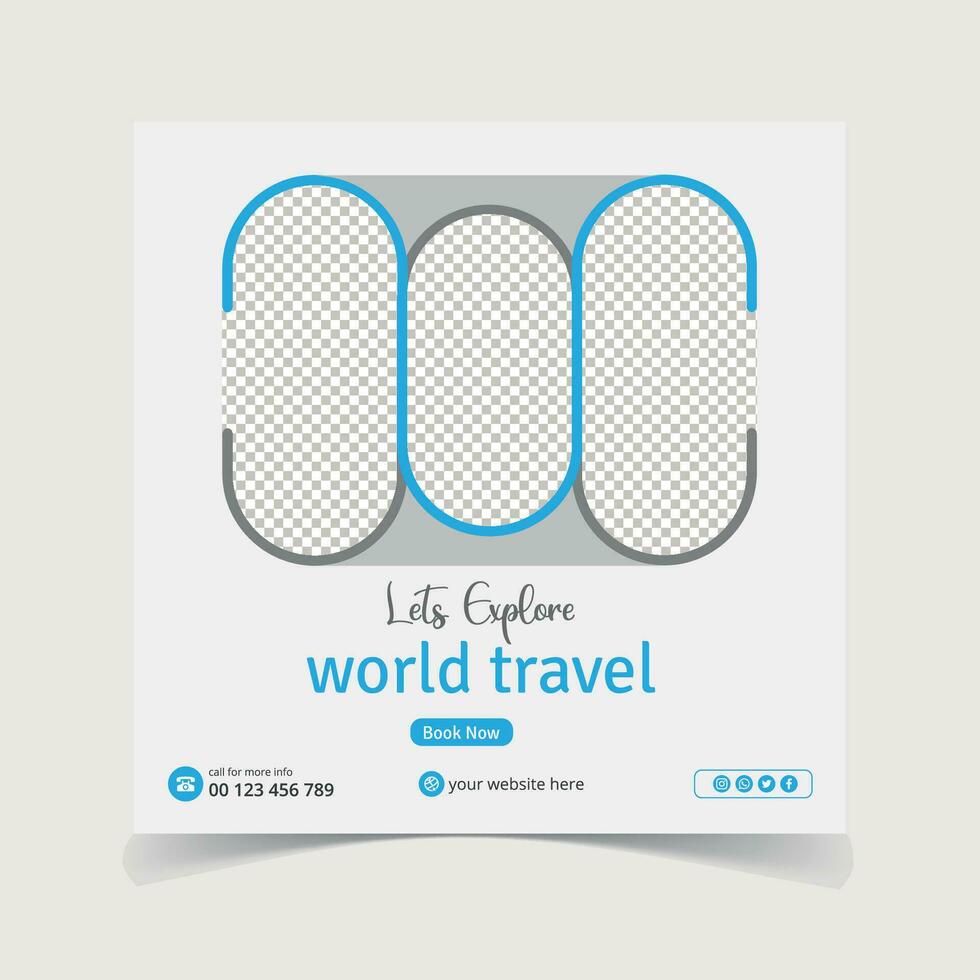 Welt Reise Agentur Sozial Medien Post Banner Design vektor