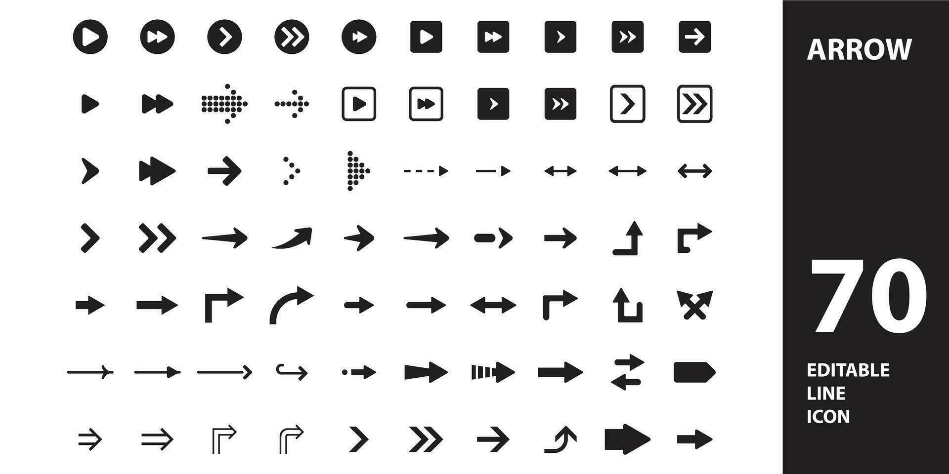 Pfeil Symbol zum Webseite, ui ux essentiell, Symbol, Präsentation, Grafik Ressourcen vektor