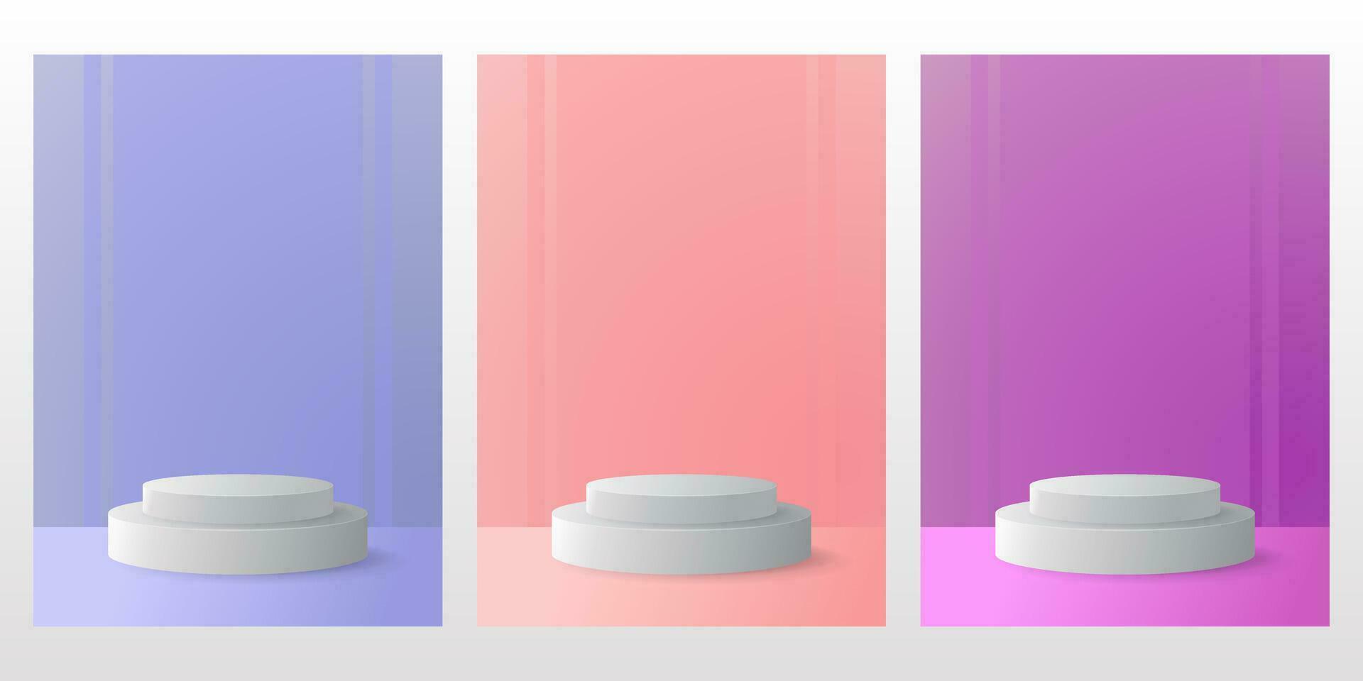 podium visa med mjuk Färg samlingar vektor