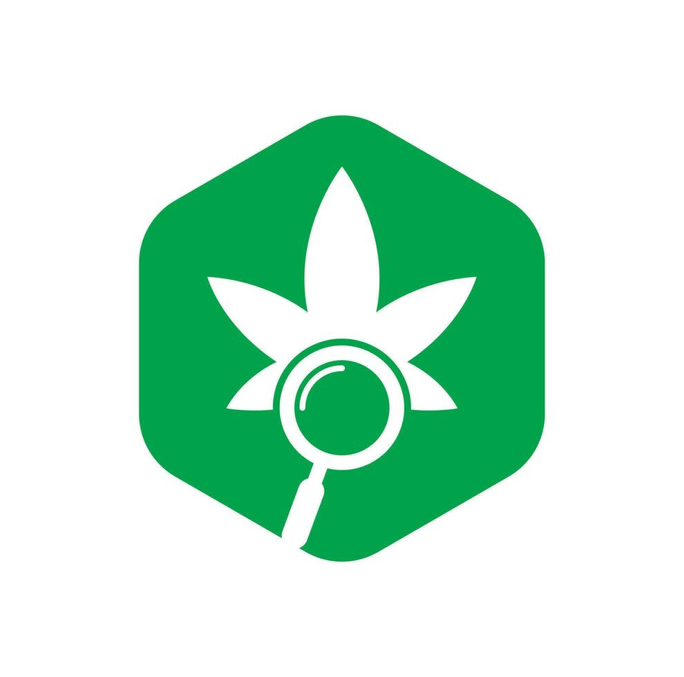 Cannabis Suche Logo Design Vektor Vorlage.