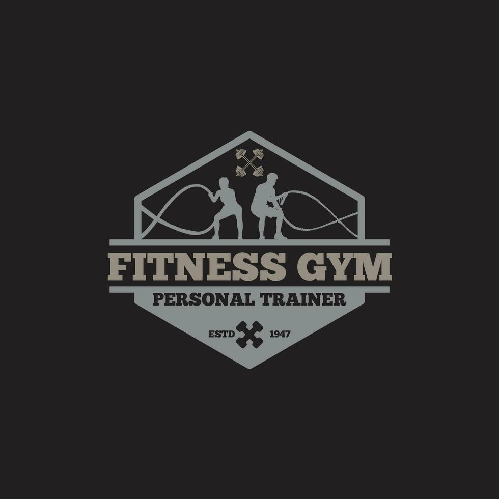 Fitness Fitnessstudio- Abzeichen -Logo vektor